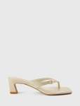 Belinda 2 Buckle Detail Thong Heeled Sandal - 40 Nude