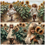 Tear Resistant Deco Print Sunflower Field 4'S