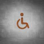Wheelchair Sign D08 - Rust - Powder Coated Aluminum