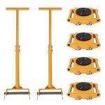 Pijopang 4PCS Machine Skates Heavy Duty Machinery Skates Dolly Machinery Moving Skate Machine Dolly Skate Machinery Mover Skate