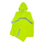 Lime Reflective Two Piece Rubberised Rain Suit - L