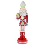 Red white Polyresin Nutcracker 9X8X32CM
