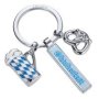 Keyring Oktoberfest With 3 Charms: Oktoberfest / Pretzel / Beer Mug