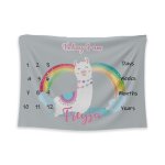 Milestone Blanket Cutesie Rainbow Llama