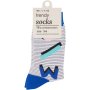 Clicks Trendy Socks Blue With Stripes & Shapes 3-6