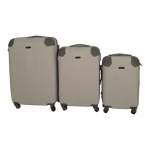 Smte- Quad Wheel Quality Travel WARE-3 Piece Luggage Set Protected White With Keychain