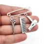 Hair Dryer Scissors Comb Etc Shape Pendant Brooch Pin Safety Pin Clothings Decoration