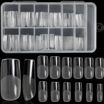 Soft Gel X Nail Tips 120PCS BOX Half Matte Clear Acrylic Nail Tips Medium Square Press On Nails Full Cover Fake Nails For Nail E