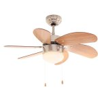 Eurolux F7 Turbo Ceiling Fan 6 Blades Satin Chrome cherry