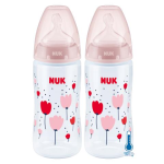Nuk First Choice Plus Temperature Control Bottle Silicone TEAT-6-18M -300ML 2 PACK-TULIP