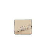 K signature Small Trifold Wallet -trench Beige