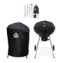 57CM Charcoal Kettle Braai - Hinged Lid Cover & Braai Tool Set