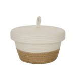 Lidded Bowl Basket - Jute Block