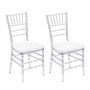 Tiffany Transparent Cushioned Dining Chair - 2 Piece