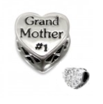 C121-C10079 - 925 Sterling Silver Grand Mother 1 European Bead With Crystals