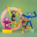 Diy Telescopic Tube Portable Multi-functional Cartoon Animal Circus Monkey Stress Relief Toys Popular Creative Sensory Toys With