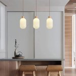 Olvia Wood And Fluted Opal Glass Pendant Light