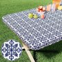 Waterproof & Dustproof Vinyl Table Cover - Easy Clean Stretch Fit For Indoor/outdoor Use Perfect For Patio Picnic Bbq Patio Furniture Covers Waterproof Patio