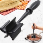 1PC Non-stick Meat Chopper - Heat Resistant Hamburger Masher For Ground Beef Potato And More - Easy Mixing And Chop - Nylon Uten