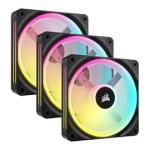 Corsair QX120 Icue Link 120MM Argb 120MM Pwm 2400 Rpm Black Case Fan - Triple Pack & System Hub