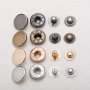 Round Copper Four In One Buckle Coat Buckle Smooth Flat Panel Metal Buttons Snap Fastener