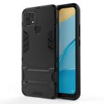 For Oppo A15 Shockproof PC + Tpu Protective Case With Hidden Holder Black