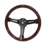 Classic Woodgrain Steering With Black Spokes - Autostyle Motorsport South Africa