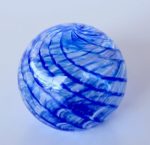 Blue & White Swirl Glass Ball – 9CM