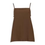 Brown Tie Detail Top