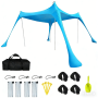 Pop Up Beach Tent With Sandbags Sand Shovel Windproof Poles Sun Shade