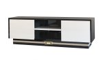 Sublime Tv Stand- Hi-gloss Black Beige And Brass