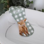 Figure 8 Spoegdoek Burp Cloth Highland Cow Farm And Arrow Sage Checkered
