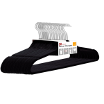 Greenlane Gear 50 Pack Black Non-slip Velvet Space Saver Flocked Hangers
