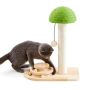 MADE4PETS Cat Scratching Post Mushroom Cat Scratcher With Sisal Ropes Interactive Track Ball Toy For Small Kittens 2-IN-1 Wood Scratch Toy With Dan