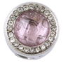 Stainless Steel European Charm - Pink Stone