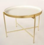 White Enamel Round Side Table – 46X60CM