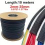 10M Black Pet Expandable Cable Sleeve - Durable Scratch-resistant Braided Wire Protector For Industrial & Electrical Use