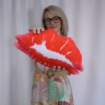 Shaped Pillow Red Kiss