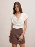 Phoebe Draped Cowl Top - 16 Cream