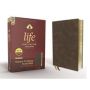 Niv Life Application Study Bible Red Letter Edition   Brown   Leather / Fine Binding