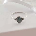 Feroza 925 Sterling Silver Labradorite Ring - Size 7