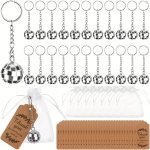 60PCS/SET Wedding Creative Tote Bag Set Candy Packaging Organza Bag Festive Gift Bag With Disco Lens Ball Keychain Card Hanging 