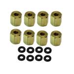 A Set Of 8 Copper Lock Nut With O-ring For 3 Ink Damper