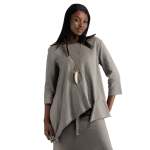 Raw-edge Asymmetrical Sweatshirt - Taupe Free