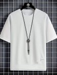 Men's Casual Waffle Pattern T-Shirt Chic Simple Solid Color Tee Tops For Summer