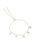 Silver Plated Cubic Zirconia Heart Charms Toggle Bracelet