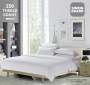 Simon Baker 250 Thread Count Egyptian Cotton Stripe Duvet Set White Various Sizes - White / Super King 260 X 230CM + 2 Pillowcases 45CM X 70CM