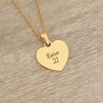 Amore Personalized Necklace Gold Stainless Steel Size: 20MM On 45CM Chain Ready In 3 Days