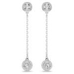 SWAROVSKI Una Angelic Drop Earrings Round Cut White Rhodium Plated