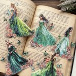 Sparkling Vintage Shell-inspired Pet Stickers 5PCS - Large Waterproof Embossed Decals For Scrapbooking Diy Journals & Crafts